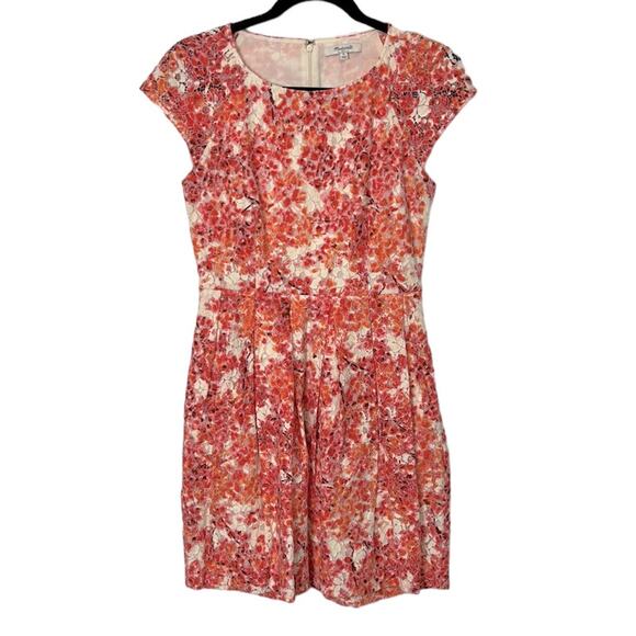 Madewell Floral Mini Dress in Orange and White - Picture 3 of 10